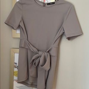 Gray short sleeve blouse